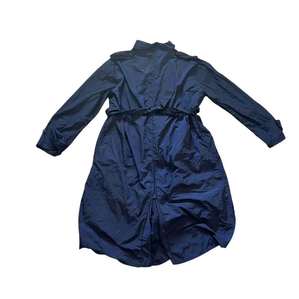 Polo Ralph Lauren Mens Navy Blue Nylon Double Breasted Trench Coat XL Epaulets‎